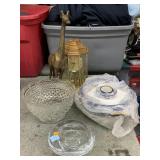 Giraffe Statue, Mantle Clock, Bowls & More