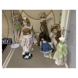 Assorted Dolls. Tinkerbell Doll. Mostly Porcelain