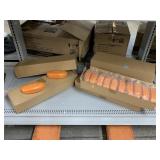 6 Boxes of New Orange Sunglass Cases.