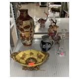 Chinese vase Danegeld glue back cut crystal glass