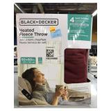 Black and decker heated fleece throw in box