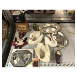 Goose porcelain Silverplate dishes and more