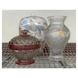 Glass Vase, Jar W/Design & More