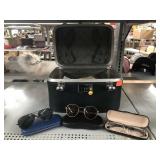 Vintage traveling Makeup case and sunglasses