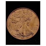 1 Oz Pure Copper, Us Walking Liberty Token Design