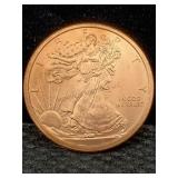1 Oz Pure Copper, Us Walking Liberty Token Design