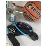 Ball weight 10 pounds and jump rope