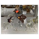 Color and clear glass figurines animals