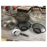 Metal strainers bowls and more