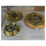 Navigation style wall clock brass barometer made
