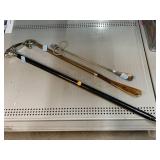 Vintage Cane , shoehorn and metal back scratcher