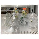 Glass figurines, art vases and more