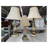3 Side bed lamps with shades