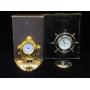 Mini nautical metal quartz clocks, Dive Helmet &