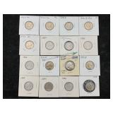 16 Us Nickels From 1970-d To 1984p, See Photos