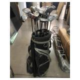 Golf Bag w/collection of clubs,  see photos