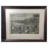 A framed artwork titled A College Regatta by the