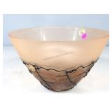 Handmade Italian bowl in satin glass and hand