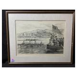 This framed artwork is an original double page