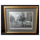 This framed lithograph print is titled Les Grands