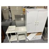 3pcs White Furniture - Clothing Cabinet and Side