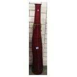 Tall Red glass vase, approx 39in tall