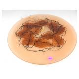 A vintage Amberina art glass,  decorative plate