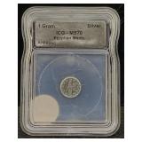 Icg .999 Fine Silver Egyptian Montu, 1g, Icg Ms70
