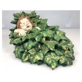 Resin Cherub In Ivy 16x13x8