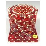 Vtg Casino Used Dice Pen Holder