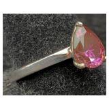 1.5 Cts Pink Diamond Sterling Silver Ring, Tw 2.3g