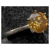 2.25 Cts Champagne Diamond Sterling Silver Ring,