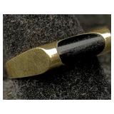 14k Gold Ring W/black Stone, Tw 2.9g, Sz 7