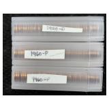 3 Rolls Of Pennies Incl. 1960-p & 1960-d