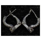14k White Gold Earrings W/diamonds, Tw 2g