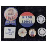 Vtg Political Pins & Casino Chips