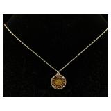 Honey + Ice Sterling Necklace W/pendant, Tw 6.3g,