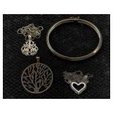 2 Sterling Silver Jewelry Necklace & More Tw 17.3g