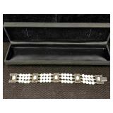 Sterling Silver Bracelet W/lucite, Tw 33.6g,