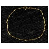 14k Gold Bracelet, Tw 0.5, Sz 6ï¿½in Long