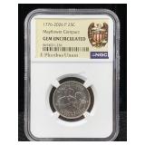 1776-2026 P Mayflower Compact 25c Ngc Gem Unc.