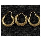 3-14k Gold Earrings, Tw 0.9g, Sz ï¿½in