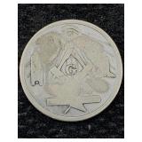 Silver Made A Mason Coin, Marked 1916, Tw 13.4g