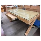 Pick Up At Paradise Mall, Blond Wood Desk With