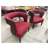Pick Up At Paradise Mall 2 Red Matching Armchairs,