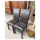 Pick Up At Paradise Mall, 2 Brown Pleather Chairs,
