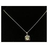2 Cts Blue Diamond Sterling Silver Pendant W/chain