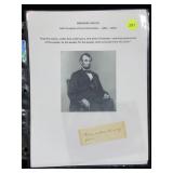Abraham Lincoln 6 Word Handwritten Document Cut