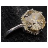 4.95 Cts Champagne Diamond Sterling Silver Ring,