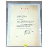 Frank Sinatra Autographed Letter on Official
